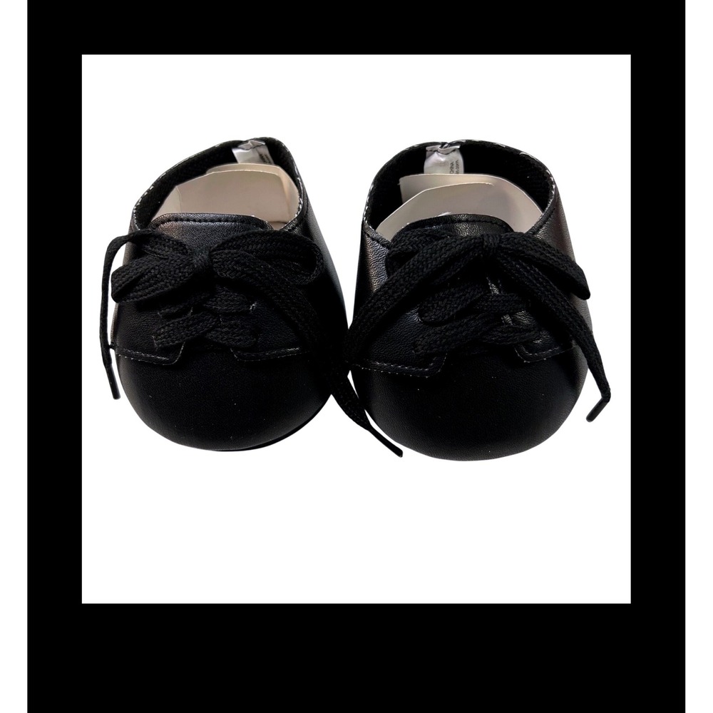 Teddy Mountain Black Lace Dress Shoes for 16 inch Plush Stuffed Animals 4109